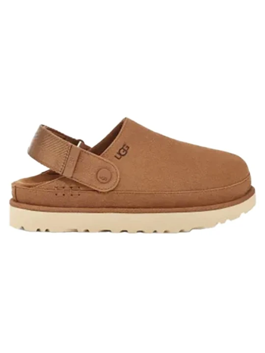 Zdjęcie produktu UGG Skórzane kapcie "Goldenstar" w kolorze jasnobrązowym rozmiar: 41