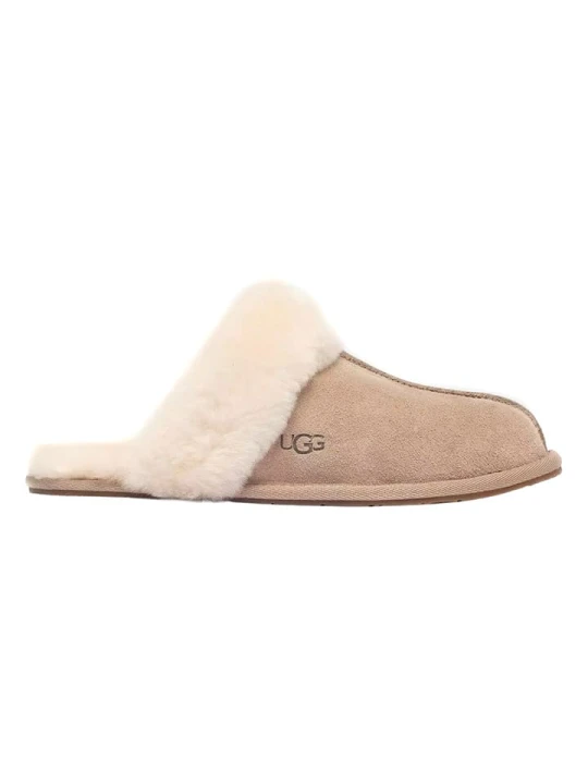 Zdjęcie produktu UGG Skórzane kapcie "Scuffette II" w kolorze beżowym rozmiar: 37
