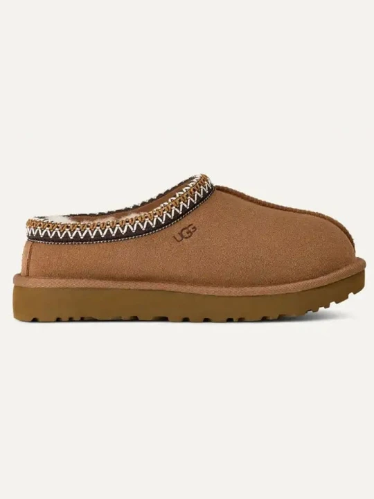 Zdjęcie produktu UGG Skórzane kapcie "Tasman II" w kolorze jasnobrązowym rozmiar: 37