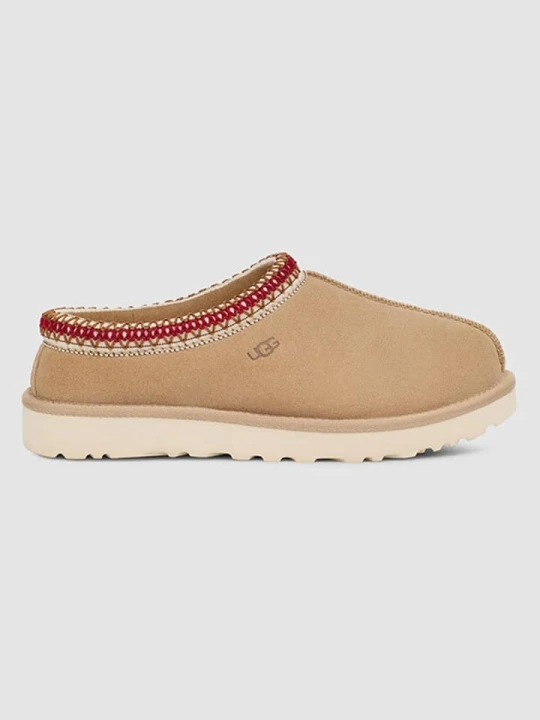 Zdjęcie produktu UGG Skórzane kapcie "Tasman" w kolorze beżowym rozmiar: 37