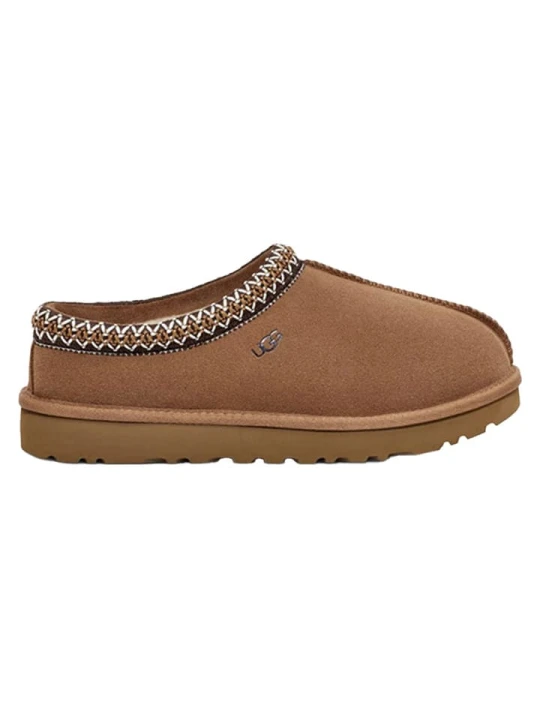 Zdjęcie produktu UGG Skórzane kapcie "Tasman" w kolorze jasnobrązowym rozmiar: 37