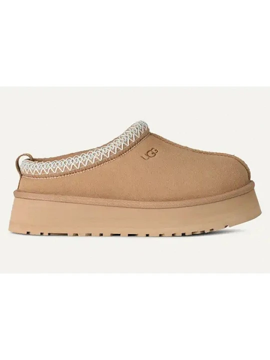 Zdjęcie produktu UGG Skórzane kapcie "Tazz II" w kolorze beżowym rozmiar: 42