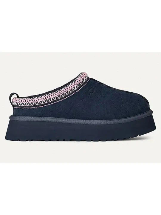 Zdjęcie produktu UGG Skórzane kapcie "Tazz II" w kolorze granatowym rozmiar: 40