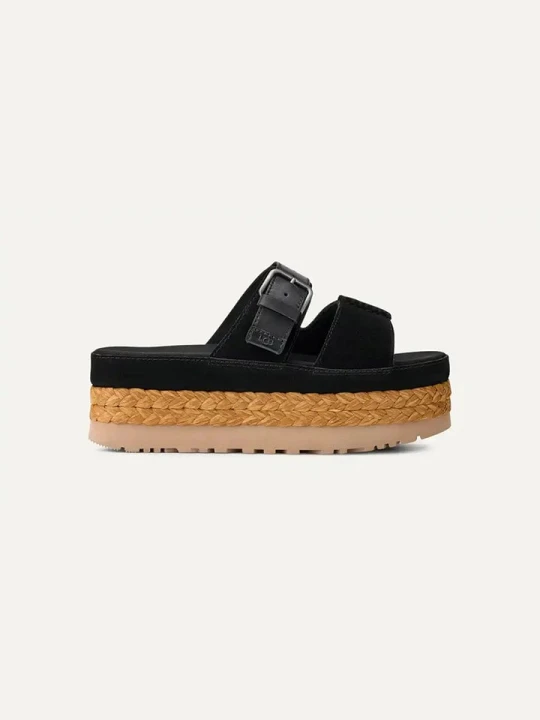 Zdjęcie produktu UGG Skórzane klapki "Aubrey" w kolorze czarnym rozmiar: 39