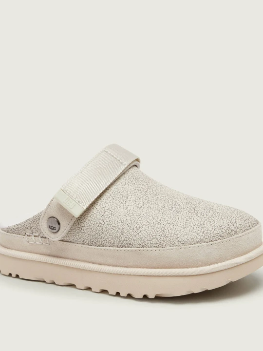 Zdjęcie produktu UGG Skórzane mule 2w1 W GOLDENSTAR CRACKLE CLOG beżowy