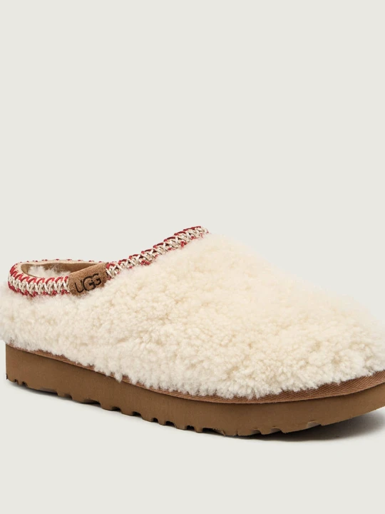 Zdjęcie produktu UGG Skórzane mule TASMAN MAXI CURLY | z dodatkiem wełny beżowy