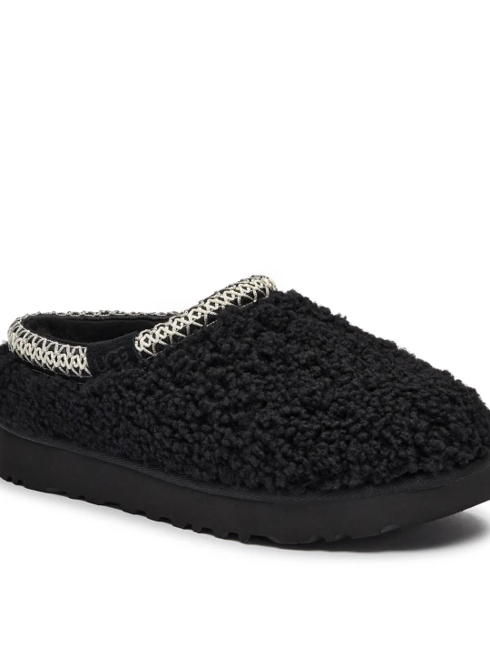 Zdjęcie produktu UGG Skórzane mule TASMAN MAXI CURLY | z dodatkiem wełny czarny