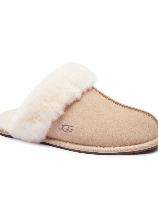 Zdjęcie produktu UGG Skórzane obuwie domowe SCUFFETTE II | z dodatkiem wełny piaskowy