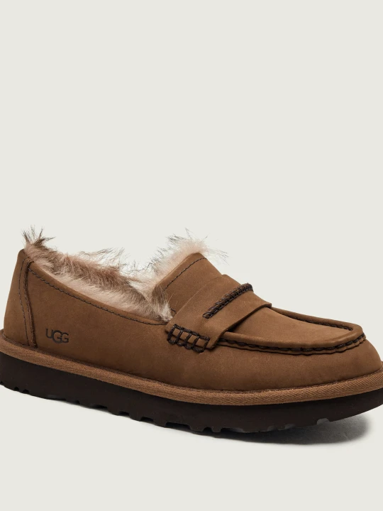 Zdjęcie produktu UGG Skórzane Ocieplane loafersy W Ellis | z dodatkiem wełny brązowy