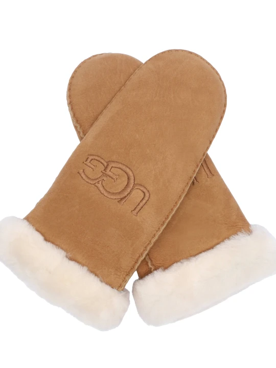 Zdjęcie produktu UGG Skórzane rękawiczki camel