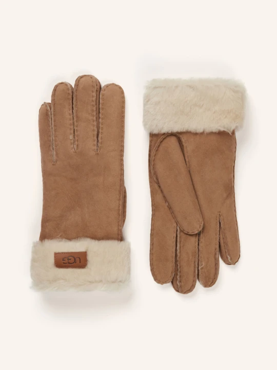 Zdjęcie produktu Ugg Skórzane Rękawiczki braun CAMELOWY