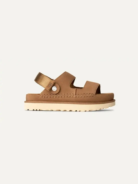 Zdjęcie produktu UGG Skórzane sandały "Golden Glide" w kolorze jasnobrązowym rozmiar: 37