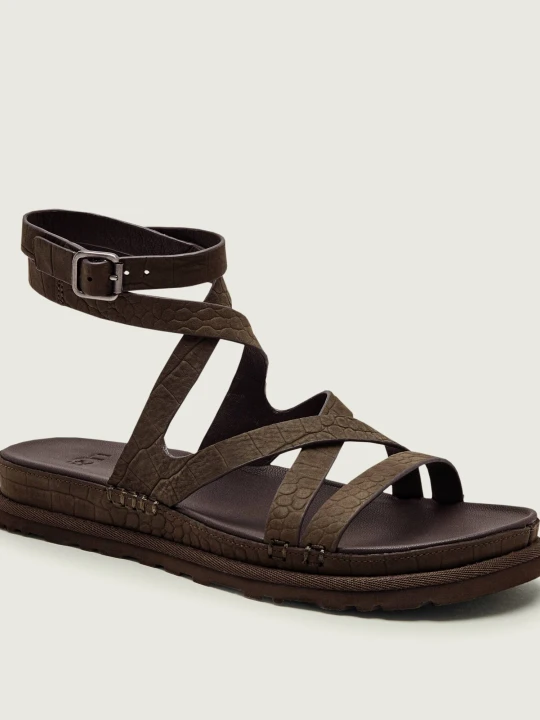 Zdjęcie produktu UGG Skórzane sandały GOLDENGAZE EMBOSSED oliwkowy