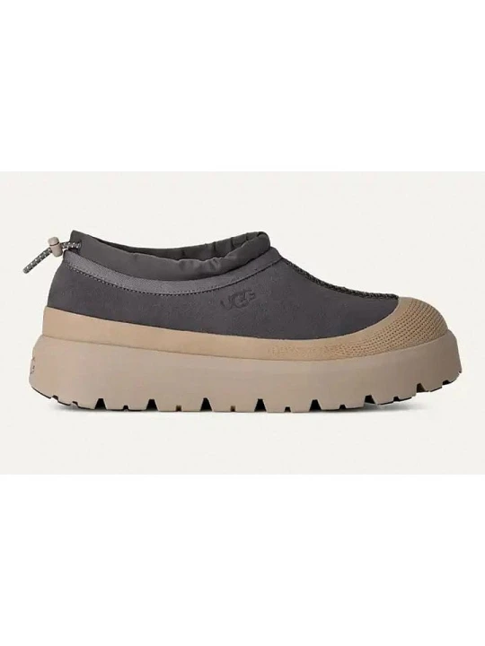 Zdjęcie produktu UGG Skórzane slippersy "Tasman Weather" w kolorze beżowo-szarym rozmiar: 41