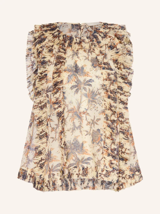 Zdjęcie produktu Ulla Johnson Bluzka Sabra Z Jedwabiu I Błyszczącej Przędzy beige