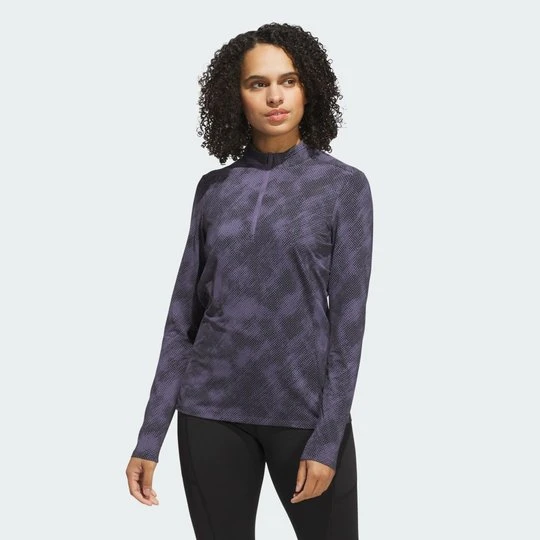 Zdjęcie produktu Ultimate365 Printed Quarter-Zip Mock Neck Top Adidas czarny