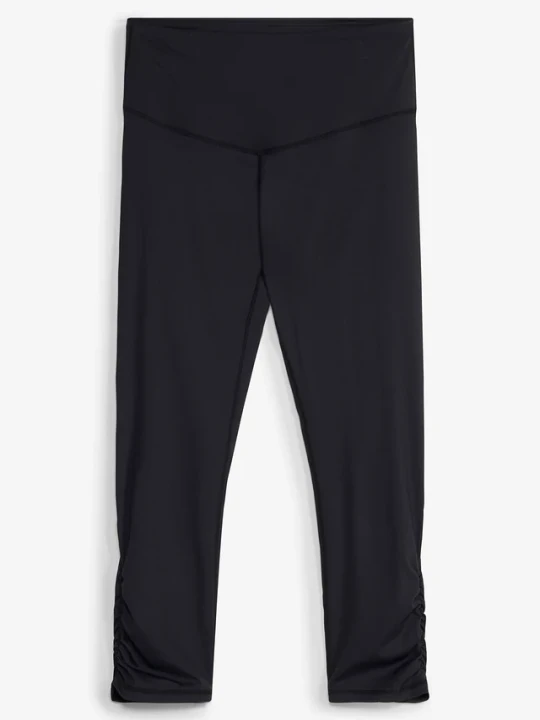 Zdjęcie produktu Ultralekkie legginsy sportowe 3 / 4 z marszczeniem, szybko schnące BonPrix czarny