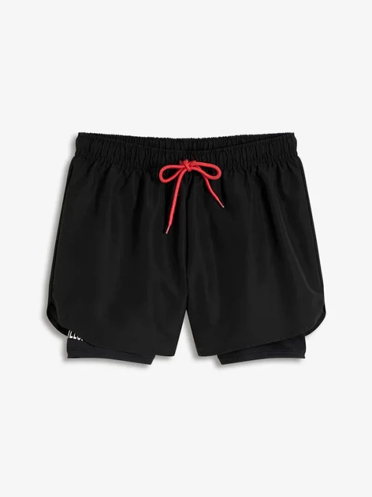 Zdjęcie produktu Ultralekkie szorty sportowe 2w1 BonPrix czarny