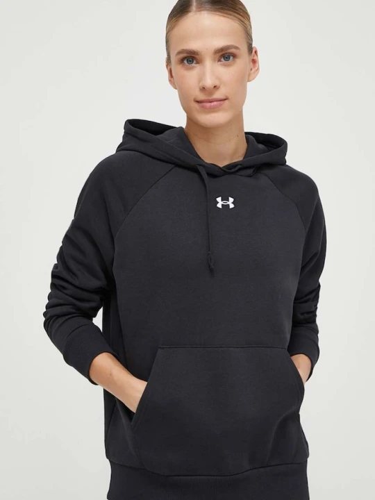Zdjęcie produktu Under Armour bluza z kapturem damska z bawełną UA Rival Fleece czarny