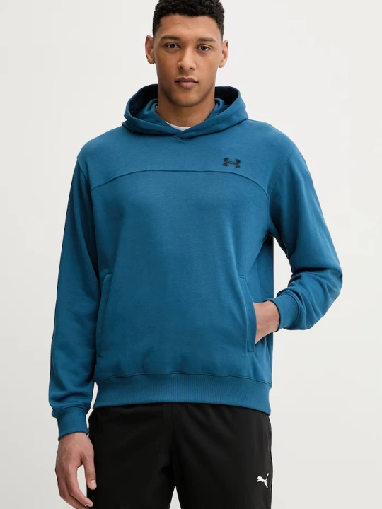 Zdjęcie produktu Under Armour bluza z kapturem męska z bawełną Rival LW Hoodie niebieski