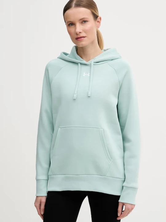 Zdjęcie produktu Under Armour bluza z kapturem damska z bawełną UA Rival Fleece turkusowy
