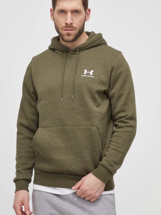 Zdjęcie produktu Under Armour bluza z kapturem męska z bawełną Essential Fleece zielony