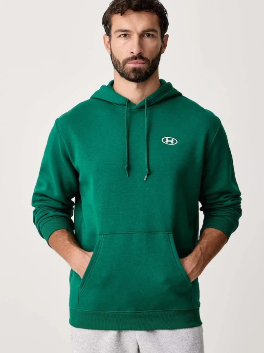 Zdjęcie produktu Under Armour bluza z kapturem męska z bawełną Rival zielony