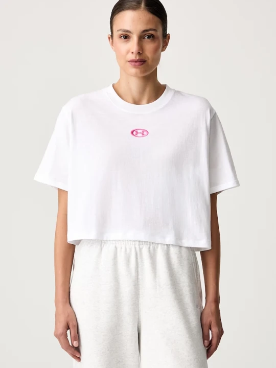 Zdjęcie produktu Under Armour crop top damski z bawełną biały