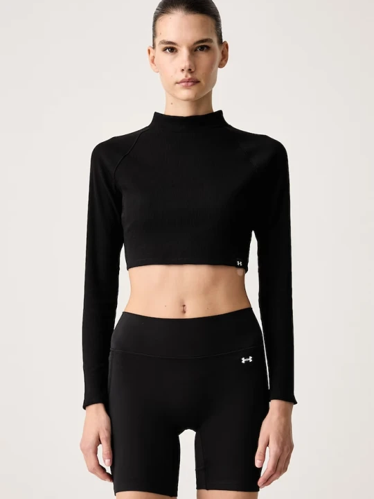 Zdjęcie produktu Under Armour longsleeve damski z bawełną RIV RIB MOCK czarny