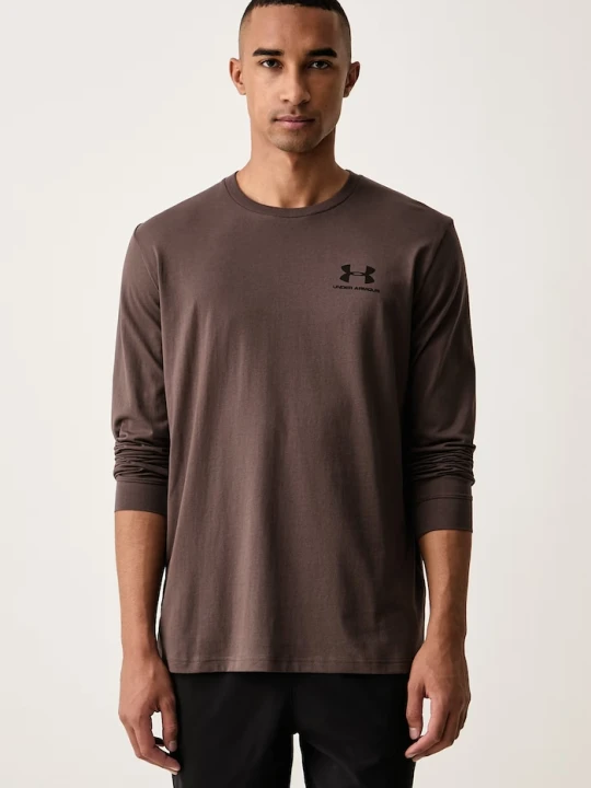 Zdjęcie produktu Under Armour longsleeve treningowy męski z bawełną SPORTSTYLE LEFT CHEST brązowy