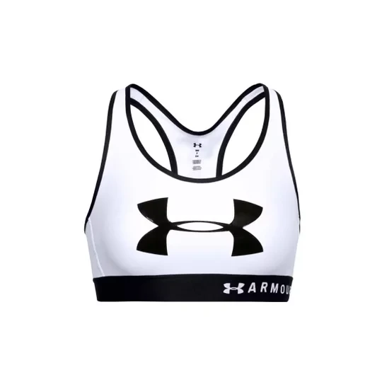 Zdjęcie produktu Under Armour Mid Keyhole Graphic Bra 1344333-100, Damskie, Białe, biustonosze sportowe, poliester, rozmiar: XS