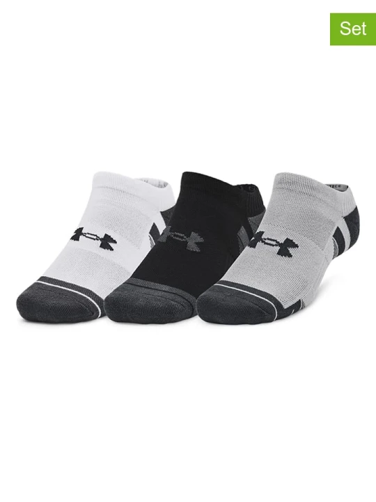 Zdjęcie produktu Under Armour Skarpety sportowe (3 pary) "Performance Tech" w kolorze szaro-czarno-białym rozmiar: L