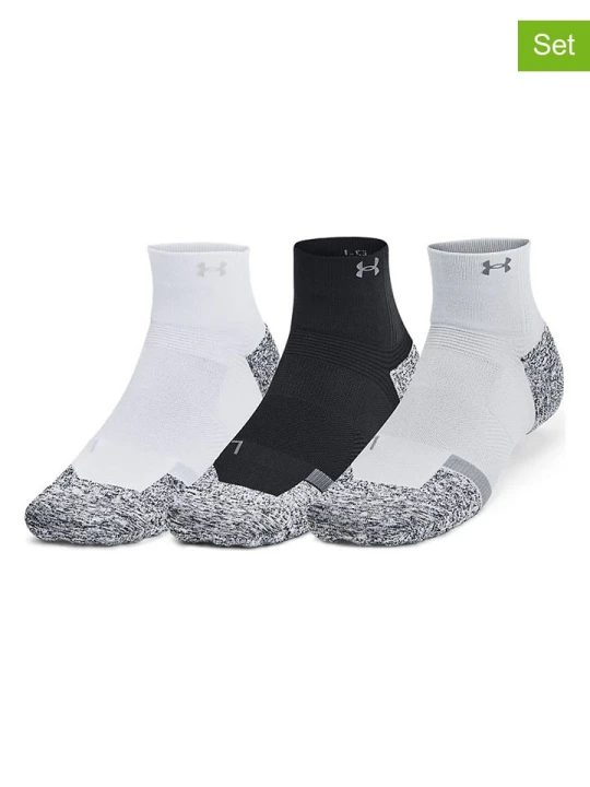 Zdjęcie produktu Under Armour Skarpety sportowe (3 pary) "Pro" w kolorze czarno-szaro-białym rozmiar: S