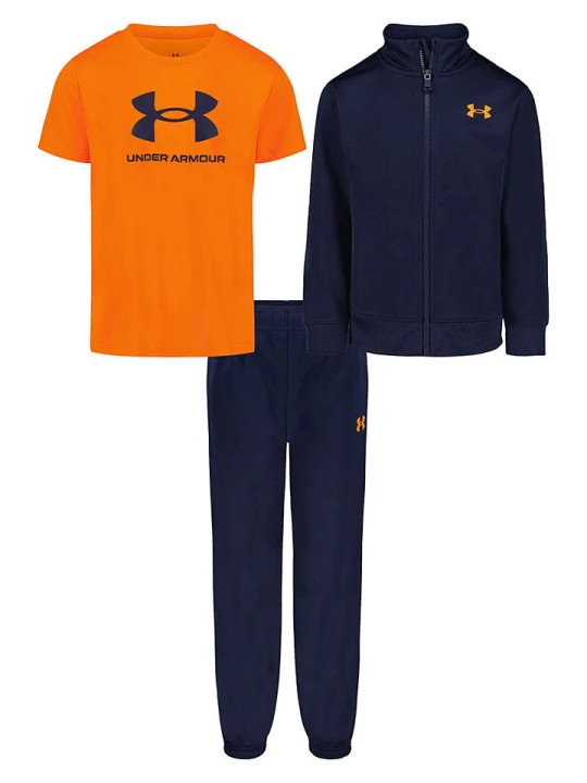 Zdjęcie produktu Under Armour Strój sportowy w kolorze granatowo-pomarańczowym rozmiar: 98-104