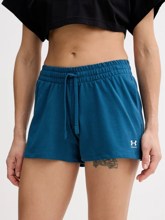 Zdjęcie produktu Under Armour szorty dresowe damskie bawełniane z elastanem Terry turkusowy
