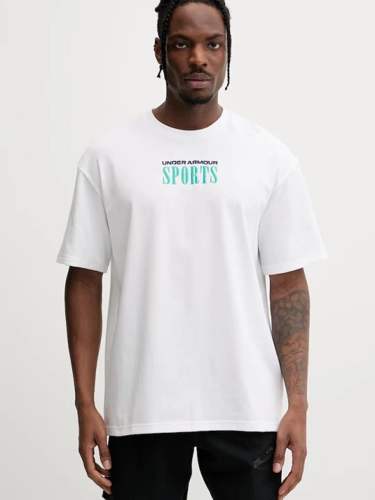 Zdjęcie produktu Under Armour T-shirt męski z bawełną HWT SPORTS biały