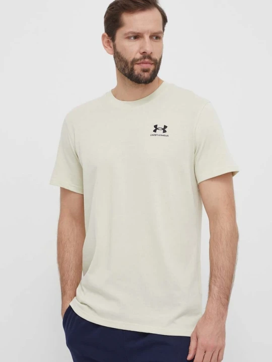 Zdjęcie produktu Under Armour T-shirt treningowy męski UA LOGO EMB HEAVYWEIGHT beżowy