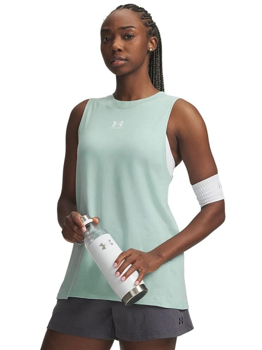 Zdjęcie produktu Under Armour Top sportowy "Campus Muscle Tank" w kolorze turkusowym rozmiar: M
