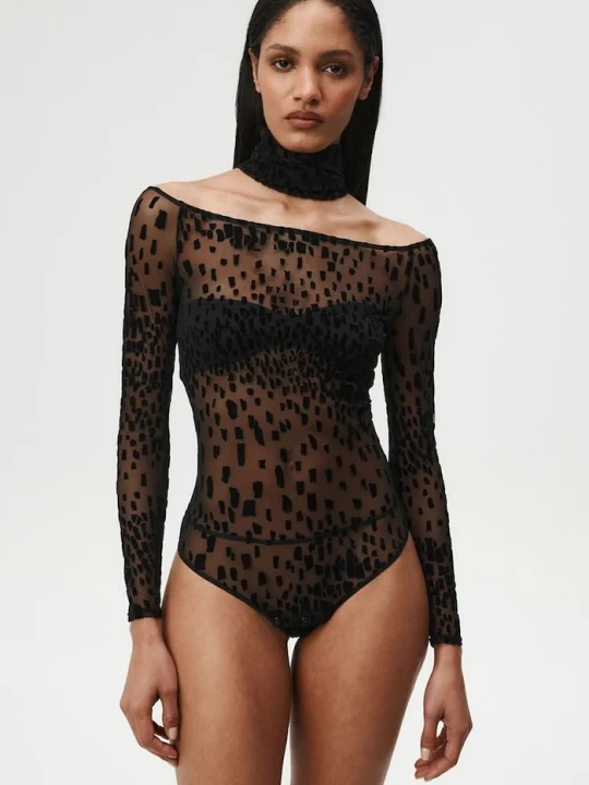 Zdjęcie produktu Undress Code body damskie z lyocellu Drunk in Love Bodysuit Thong czarny