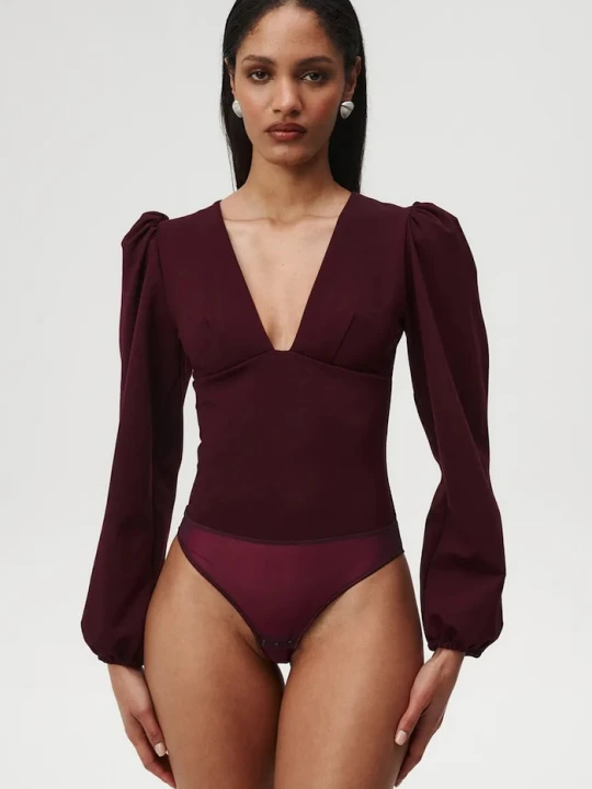 Zdjęcie produktu Undress Code body damskie z wiskozą Try Me Bodysuit Cherry bordowy