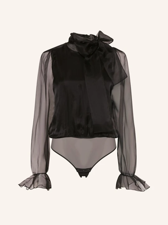 Zdjęcie produktu Undress Code Body Ze Stringami Pure Elegance Z Kokardą I Falbankami schwarz CZARNY