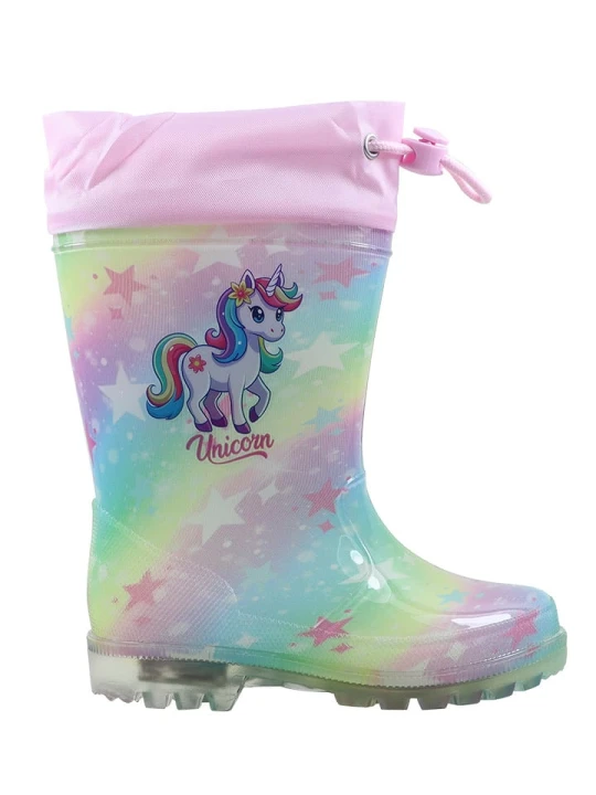 Zdjęcie produktu Unicorn Kalosze w kolorze jasnoróżowym ze wzorem rozmiar: 27