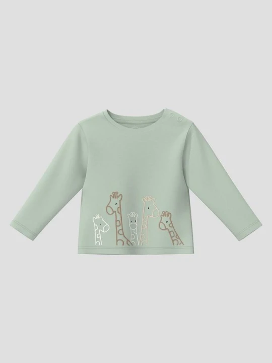 Zdjęcie produktu Unisex Longsleeve mit Giraffen-Print s.Oliver zielony