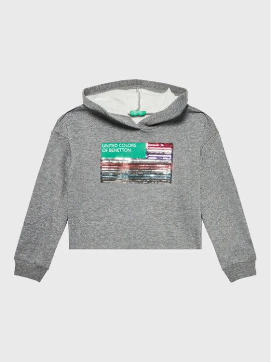 Zdjęcie produktu United Colors Of Benetton Bluza 35TMC201N Szary Relaxed Fit