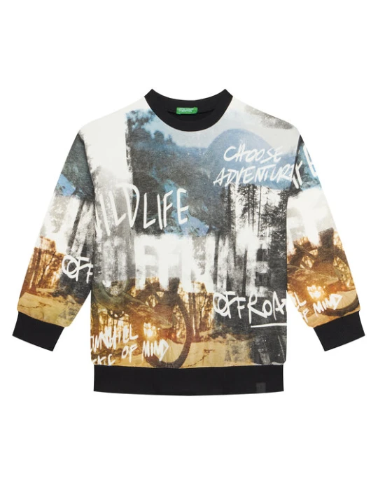 Zdjęcie produktu United Colors Of Benetton Bluza 3WECC10PR Czarny Oversize