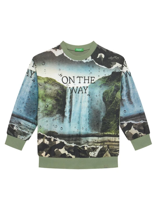 Zdjęcie produktu United Colors Of Benetton Bluza 3WECC10PR Zielony Oversize