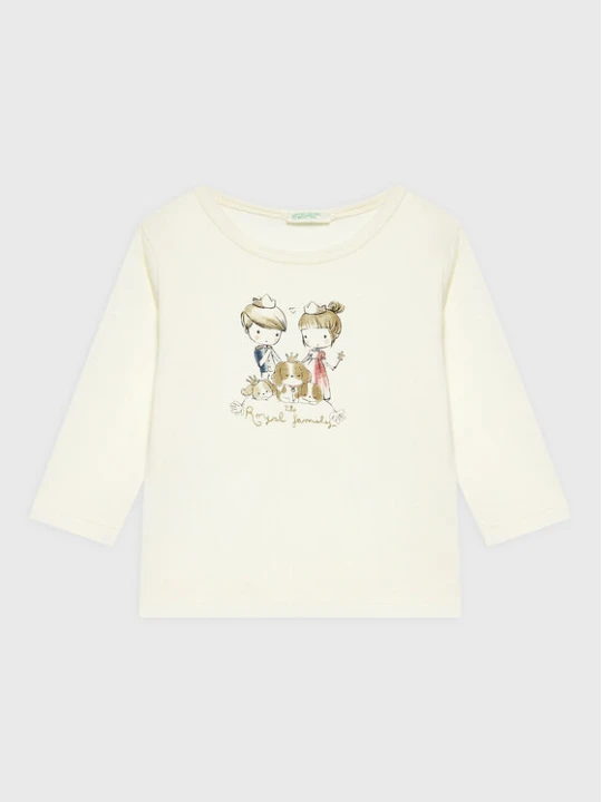 Zdjęcie produktu United Colors Of Benetton Bluzka 3ATNA101A Beżowy Regular Fit