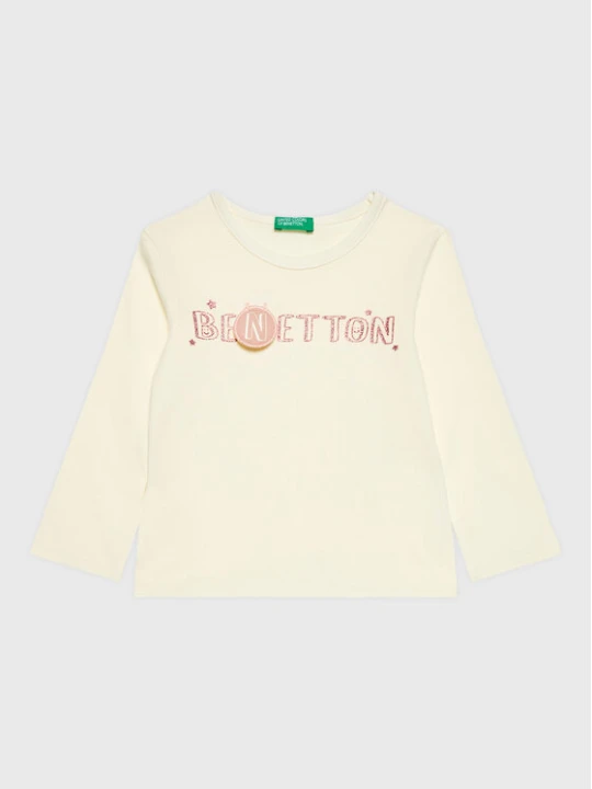 Zdjęcie produktu United Colors Of Benetton Bluzka 3ATNG105X Écru Regular Fit Kremowy