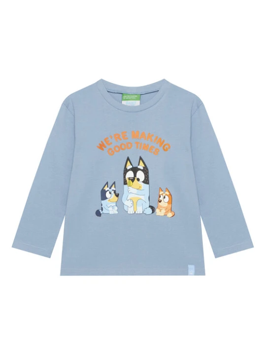 Zdjęcie produktu United Colors Of Benetton Bluzka 3I1XG10KH Błękitny Regular Fit Niebieski jasny