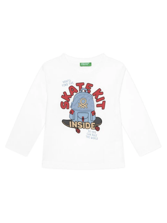 Zdjęcie produktu United Colors Of Benetton Bluzka 3I1XG10KQ Biały Regular Fit